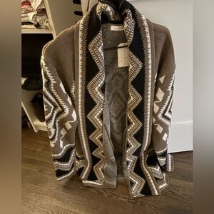 NWT Western Brown and Black Patterned Cardigan
